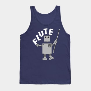 Flute Robot White Text Tank Top